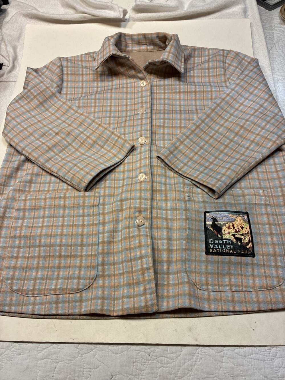 Vintage Death Valley National Park Plaid Button Up Jacket Multi-Color